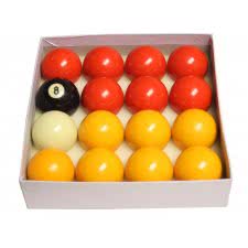 Competition 2 1/4'' (57mm) Red & Yellow Pool Ball Set 