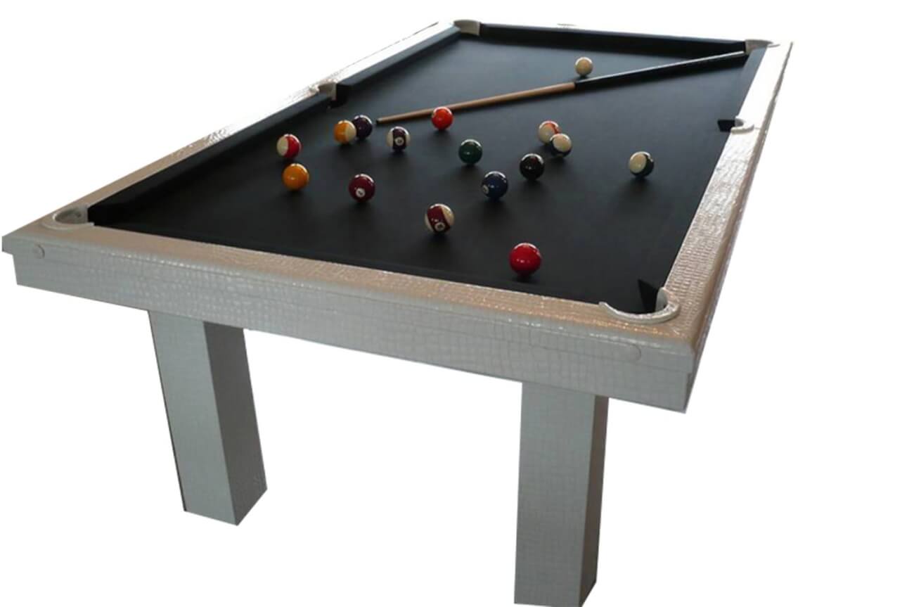Billard Toulet Leather Pearl Slate Bed Pool Table