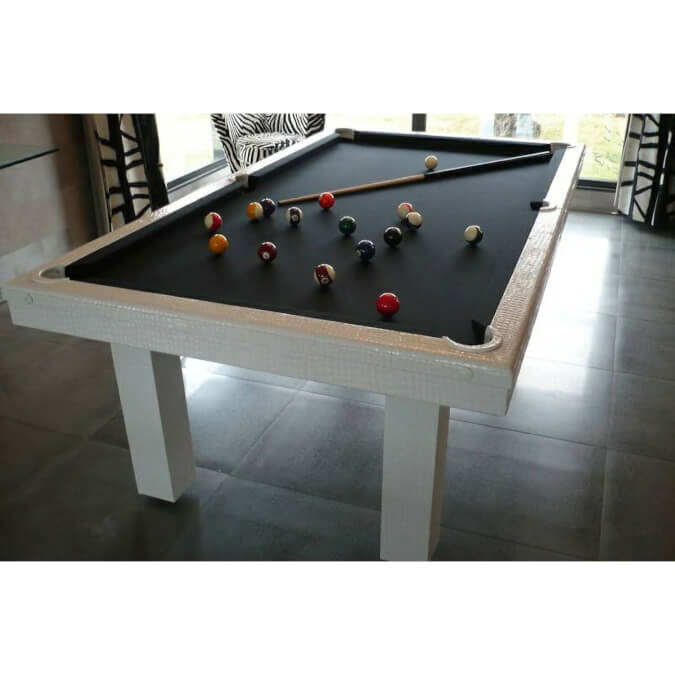 Billard Toulet Leather Pearl Slate Bed Snooker Table