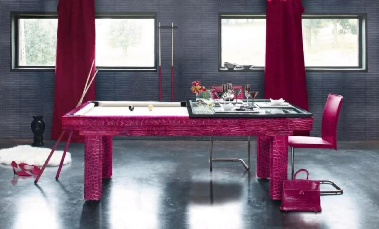 Billard Toulet Leather Penelope Slate Bed Snooker Table