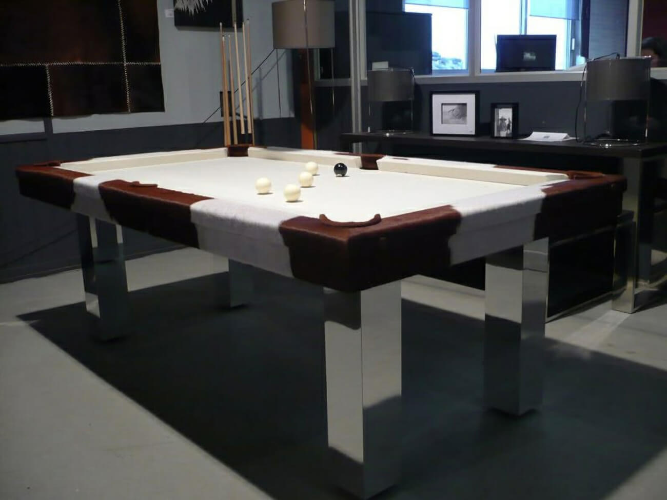 Billard Toulet Leather Pinto Slate Bed Snooker Table