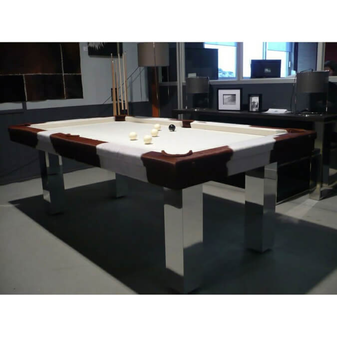 Billard Toulet Leather Pinto Slate Bed Snooker Table