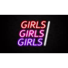 Girls Girls Girls Neon Bar Sign