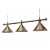 Chrome Pool Table Light & Three Coolie Shades