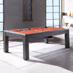 Pureline Lux Grey Solid Oak Slate Bed Pool Dining Table