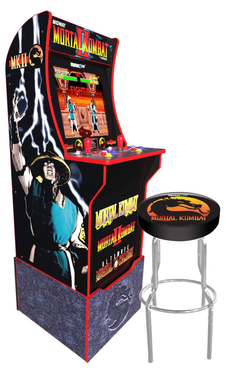 Mortal Kombat Arcade1UP Gaming Cabinet 4ft Includes Mortal Kombat I,II, III 
