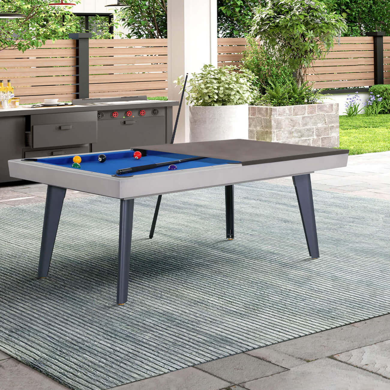 Pureline California Outdoor/Indoor 7ft Slate Bed Pool Dining Table