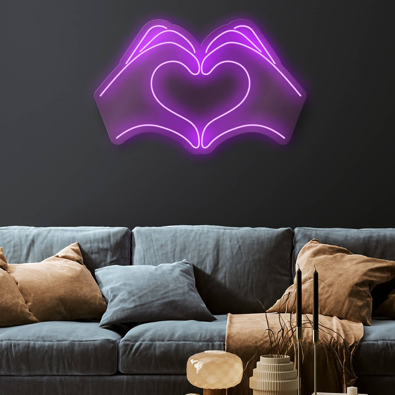 Hands & Heart LED Neon Sign