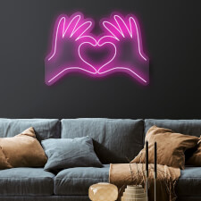 Fingers & Heart LED Neon Sign