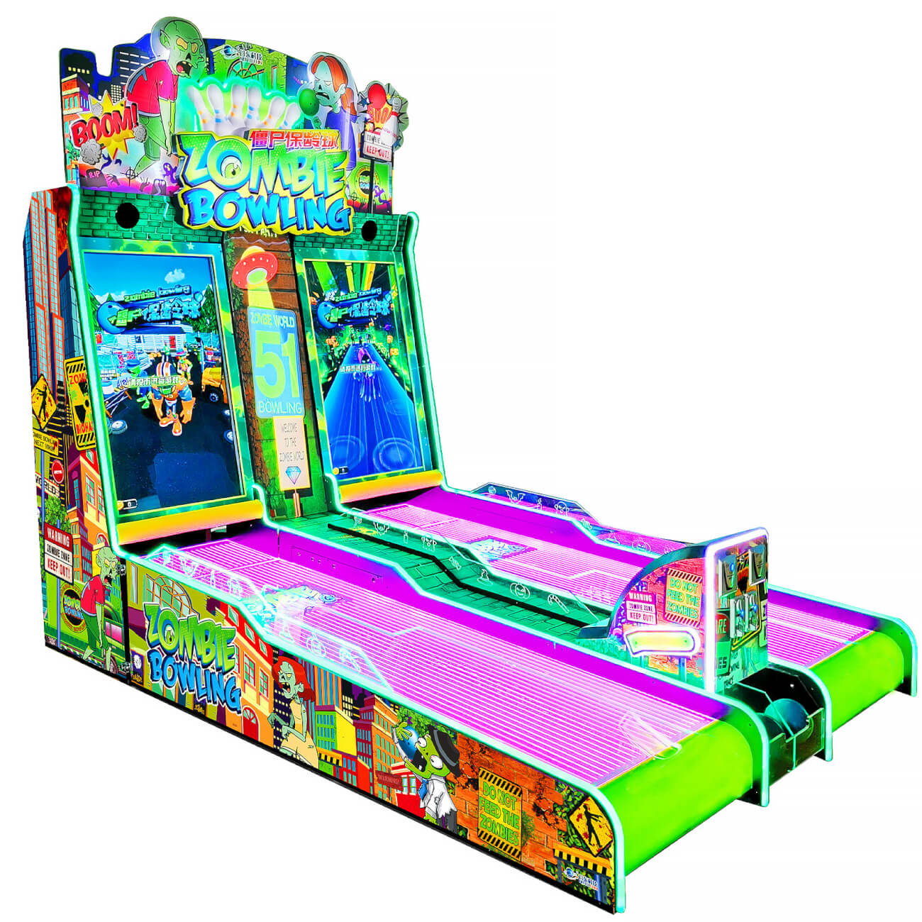 Zombie Bowling Skeeball Arcade Machine