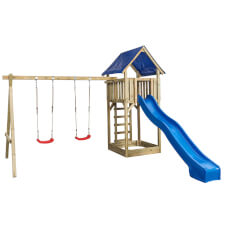 Jonas Wooden Climbing Frame Tower with Swing Set & Slide by Swing King