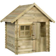 Louise Deluxe Wooden Playhouse with Wooden Floor by Swing King