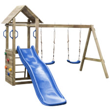 Maria Wooden Climbing Frame Tower With Swings & Slide by Swing King