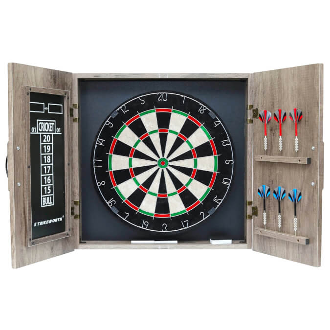 Strikeworth Premium Bristle Dartboard & Cabinet