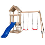 Noa Wooden Tower With Swings & Slide by Swing King