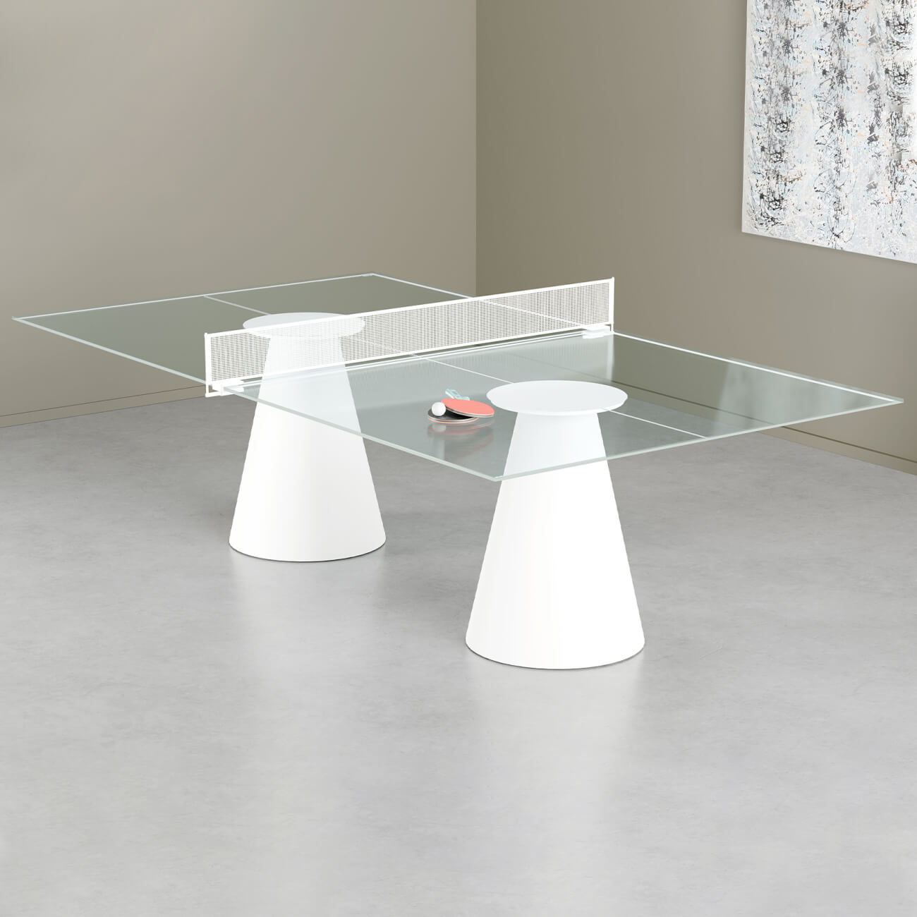 The Dada Indoor Glass Table Tennis Table