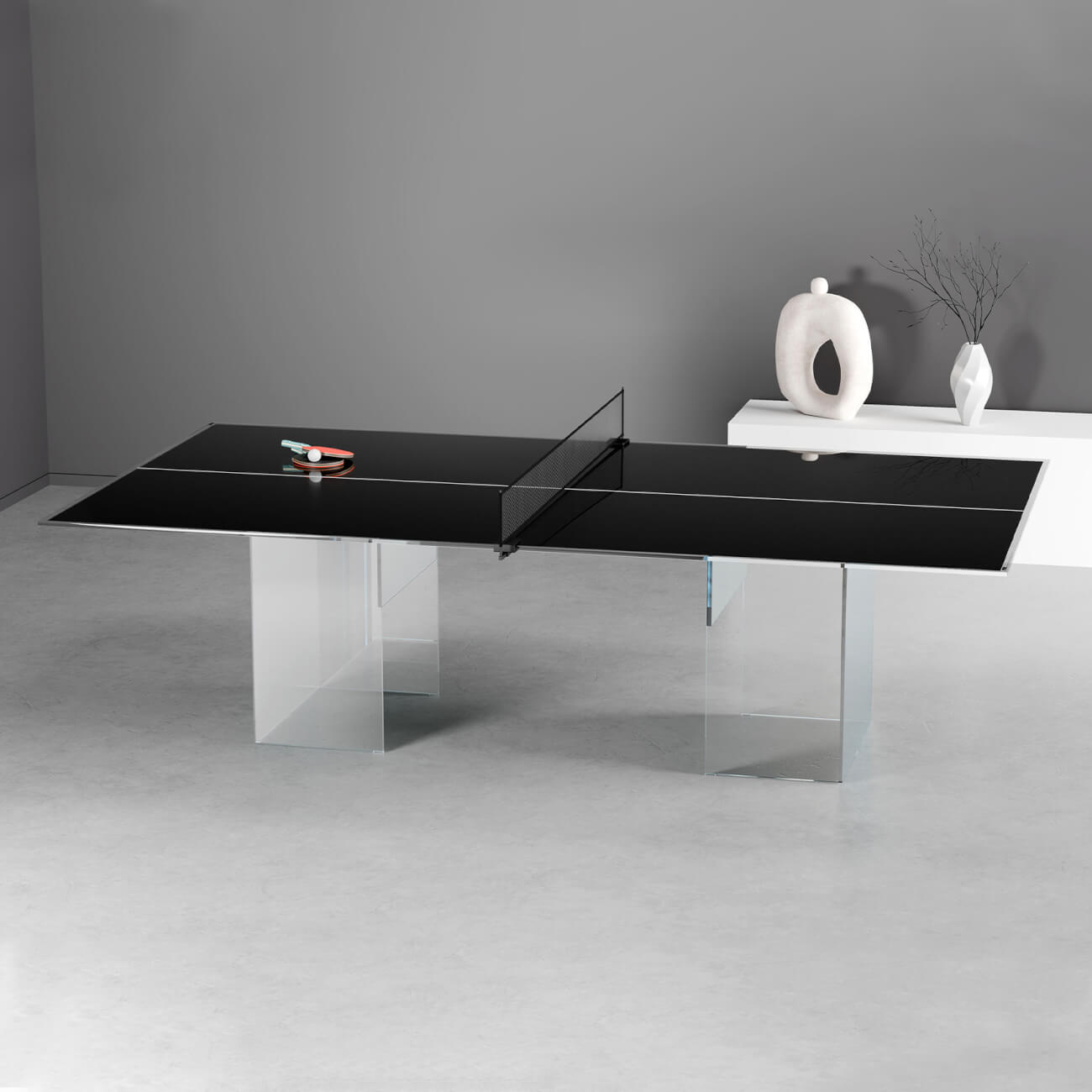 The Crystal Outdoor/Indoor Glass Table Tennis Table