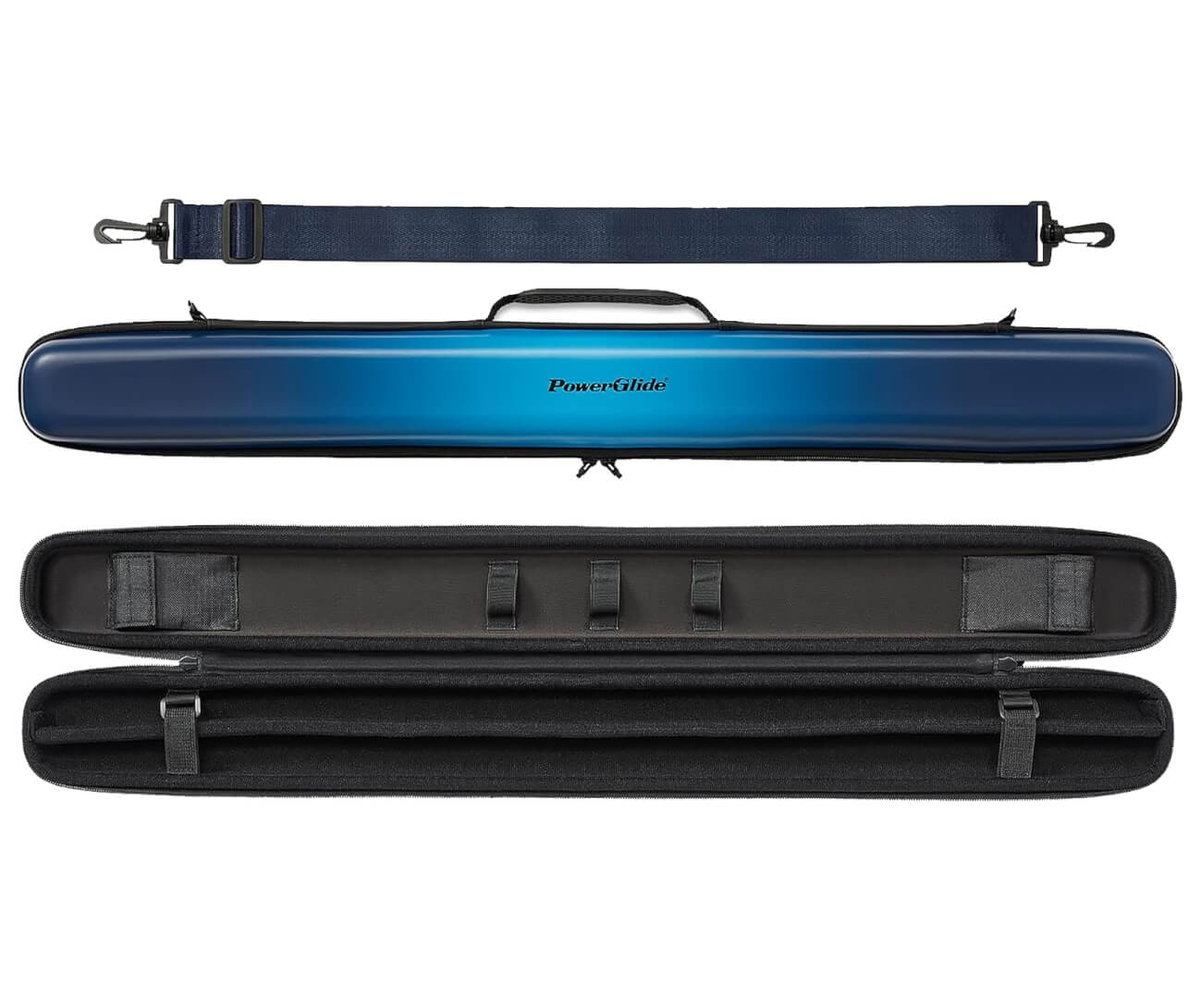 Powerglide Svartur Blue Cue Case for 2-Piece Pool Cue