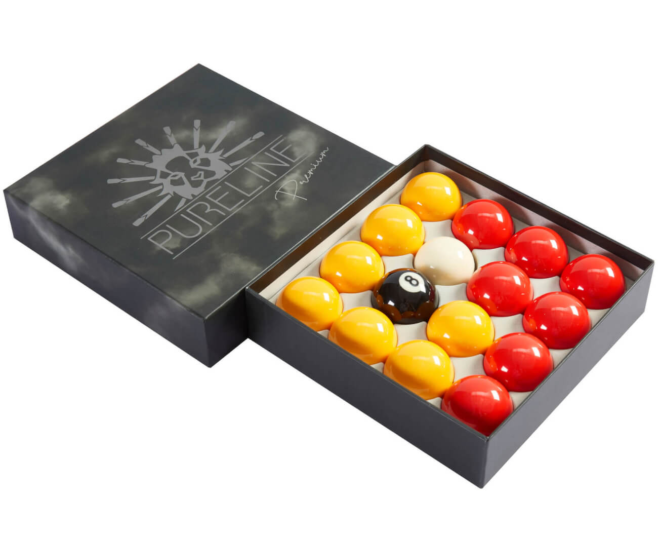 Pureline Premium 2-Inch Red & Yellow British Pool Ball Set