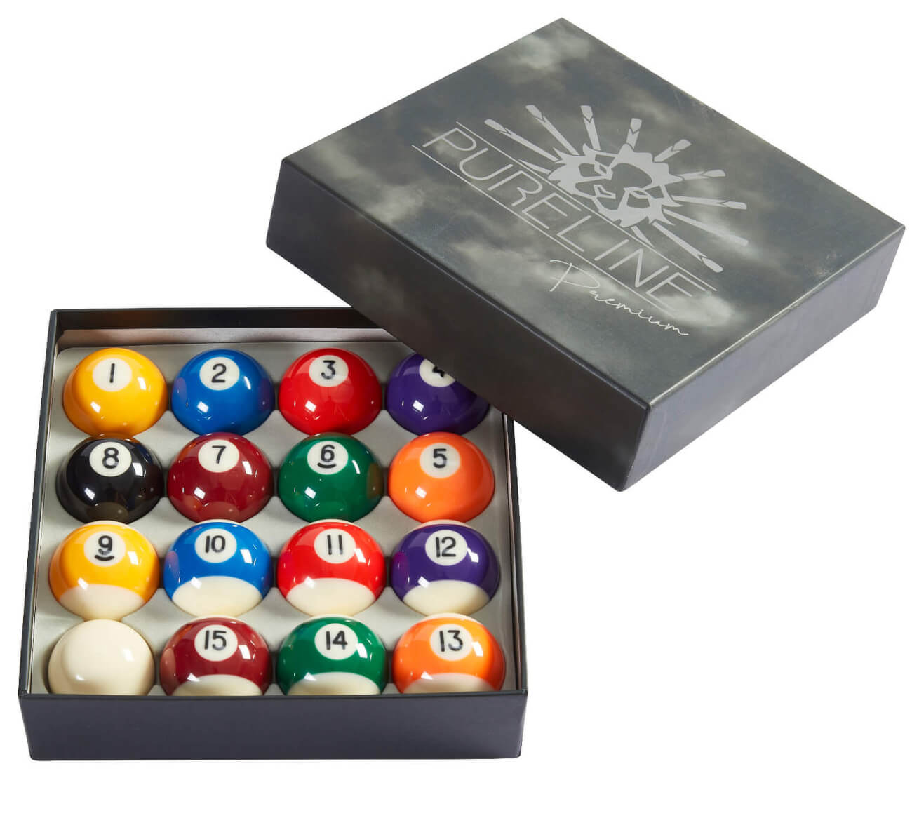 Pureline Premium Spots & Stripes 2 1/4-inch American Pool Ball Set