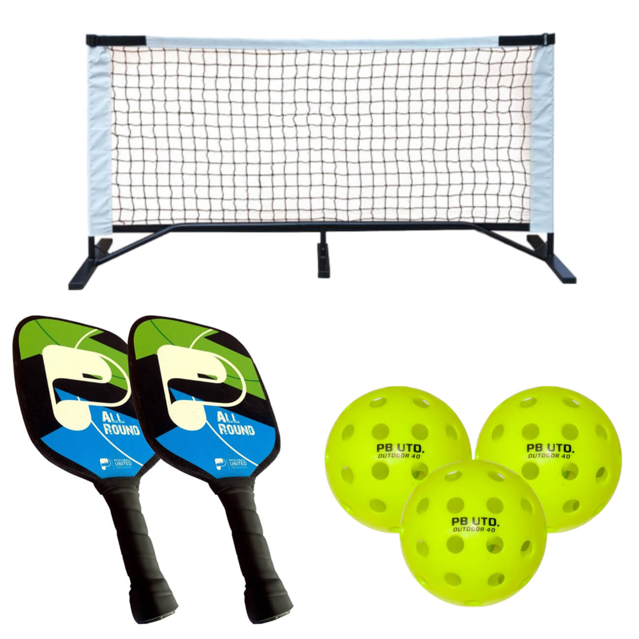 Pickleball United All Round Two-Player 6ft Net Outdoor Set