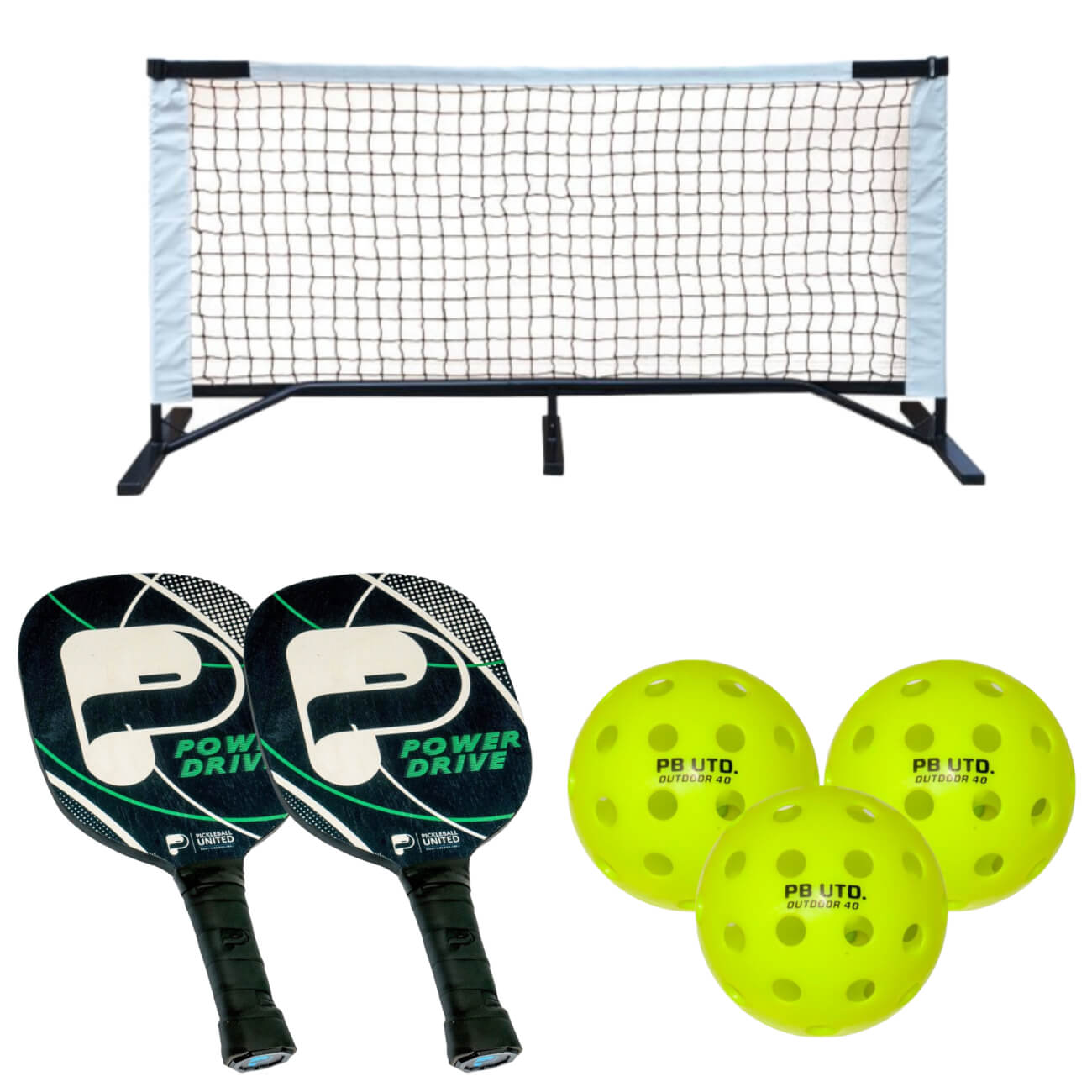 Pickleball United Power Drive Two-Player 6ft Net Outdoor Set