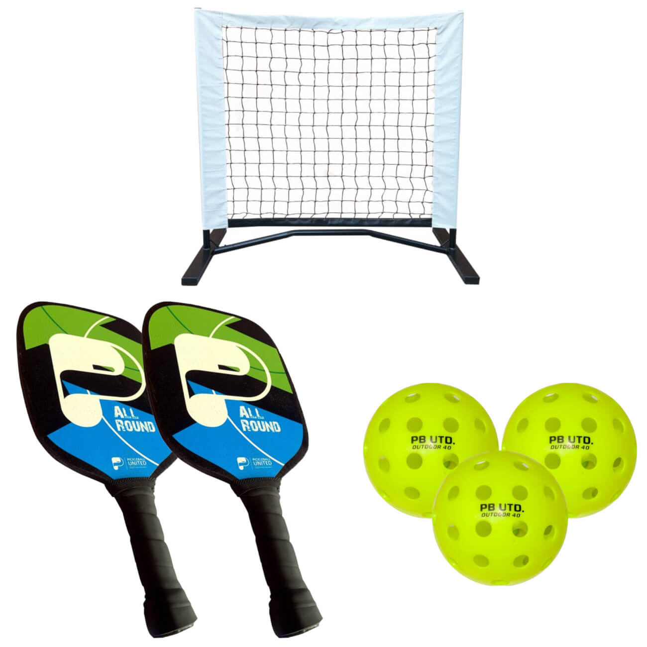 Pickleball United All Round Two-Player 3ft Outdoor Set