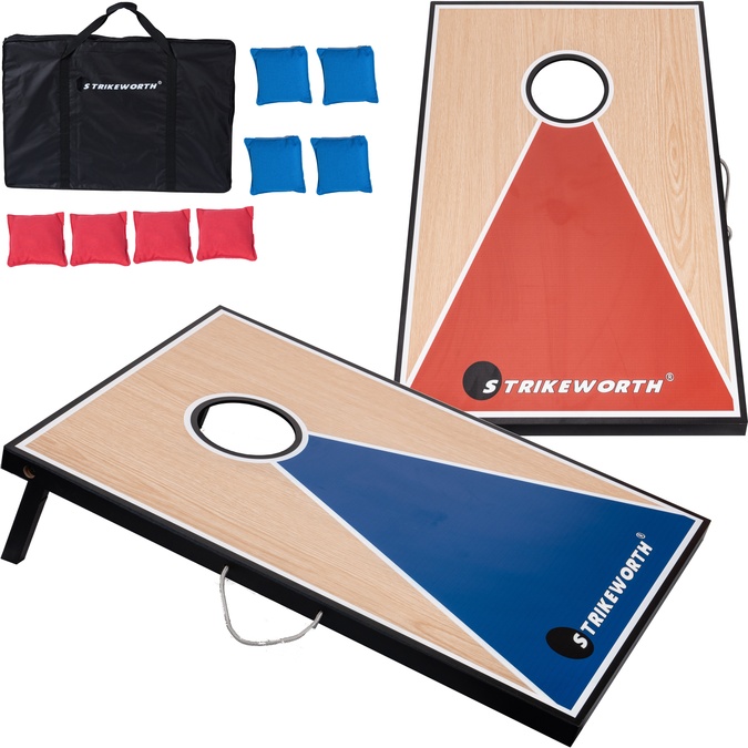 Strikeworth Premium Cornhole Set (2 Boards + 8 Bags + Carry Case)