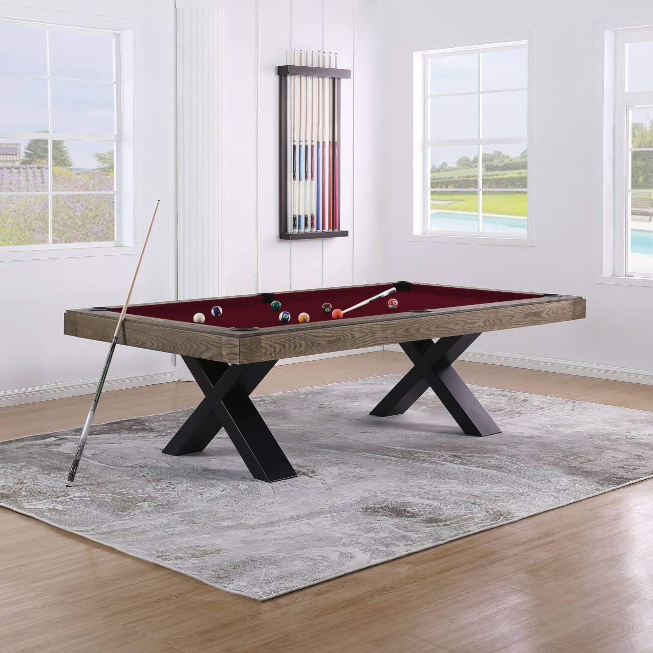 The Pureline Texas Evo 8ft Slate Bed American Pool Table
