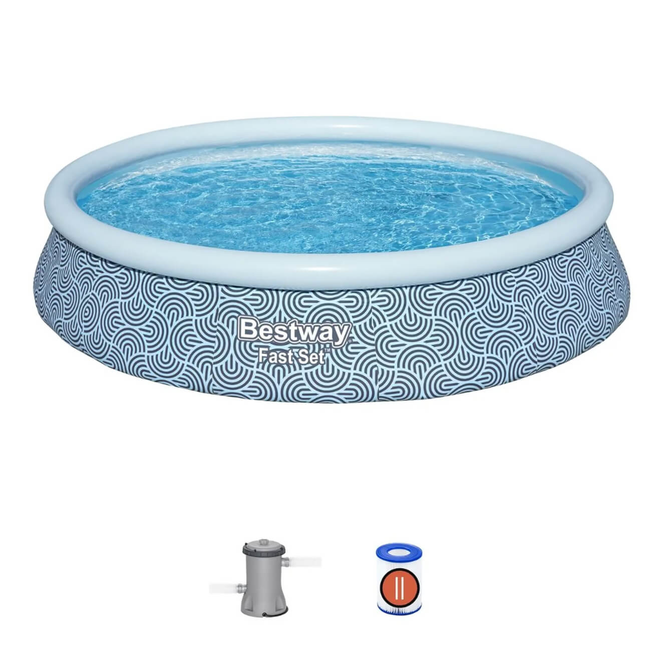 Bestway 13ft x 33in Rattan Fast Set Swimming Pool Set