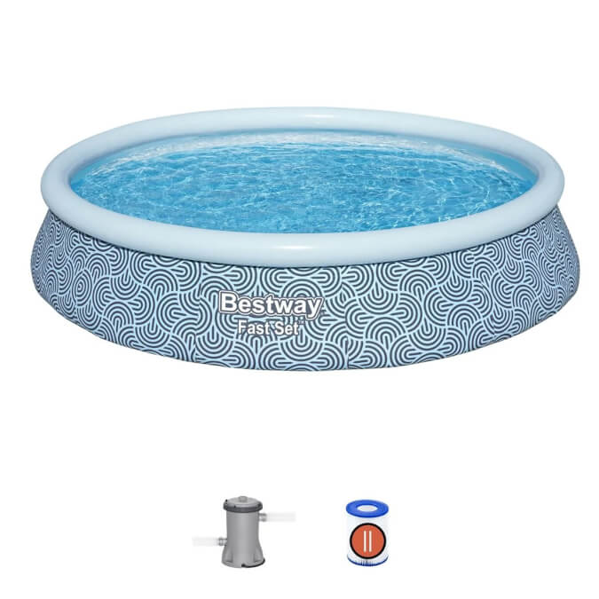 Bestway 13ft x 33in Rattan Fast Set Swimming Pool Set