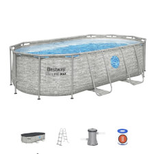 Bestway Steel Pro Max Splashview 14ft Oval Swimming Pool Set