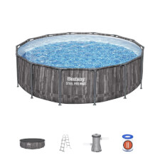 Bestway Steel Pro Max Grey Driftwood Swimming Pool Set