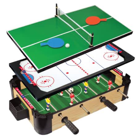 20" 3-in-1 Table Top Football, Hockey & Table Tennis