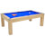 Avant Garde 2.0 Slate Bed Pool Dining Table - Table Finish : Oak, Cloth Colour : Blue