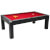 Avant Garde 2.0 Slate Bed Pool Dining Table - Table Finish : Black, Cloth Colour : Cherry Red