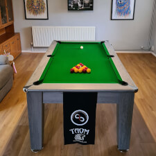 Blackball Edinburgh Slate Bed Pool Dining Table - Size : 6ft, Finish : Silver Oak