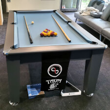 Blackball Edinburgh Slate Bed Pool Dining Table - Size : 6ft, Finish : Midnight Grey