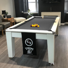 Blackball Edinburgh Slate Bed Pool Dining Table - Size : 6ft, Finish : White, Cloth Colour : Bankers Grey (Elite Pro)
