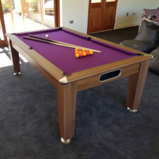 Blackball Edinburgh Slate Bed Pool Dining Table - Size : 6ft, Finish : Dark Walnut, Cloth Colour : Fuchsia (Elite Pro)