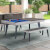Pureline California Outdoor/Indoor Slate Bed Pool Dining Table - Table Finish : Stone, Add benches : Add a pair of benches.