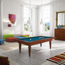 Rene Pierre Carrousel Slate Bed Pool Table - Cloth Colour : Petrol Blue