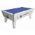 Classic Coin Operated Slate Bed Pool Table - Table Finish : White, Cloth Colour : Royal Blue (Club)