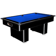 Classic Slimline Slate Bed Pool Table - Table Finish : Black, Cloth Colour : Blue (Strachan 777)
