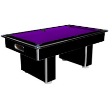 Classic Slimline Slate Bed Pool Table - Table Finish : Black, Cloth Colour : Purple (Strachan 777)