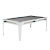 Cornilleau Hyphen Outdoor 7ft American Resin Bed Pool Dining Table - Table Finish : Polar White, Cloth Colour : Light Grey, Pocket & Logo Colour : Water Blue