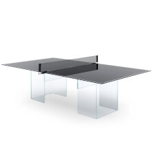 The Crystal Outdoor/Indoor Glass Table Tennis Table - Finish : Black
