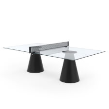 The Dada Indoor Glass Table Tennis Table - Finish : Black