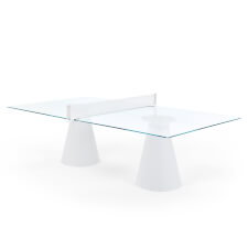 The Dada Indoor Glass Table Tennis Table - Finish : White