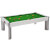 Fusion Outdoor Slate Bed Pool Dining Table - Table Finish : White, Cloth Colour : Green